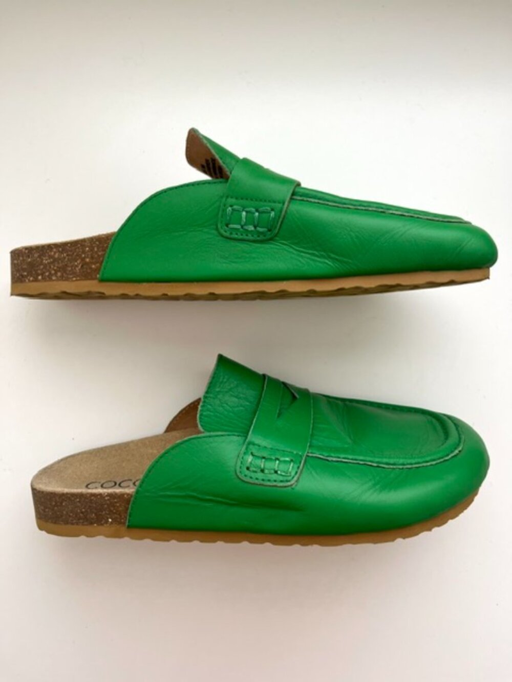 Coconuts by Matisse Green Leather Loafter Mules | Size 8 - Picture 5 of 8